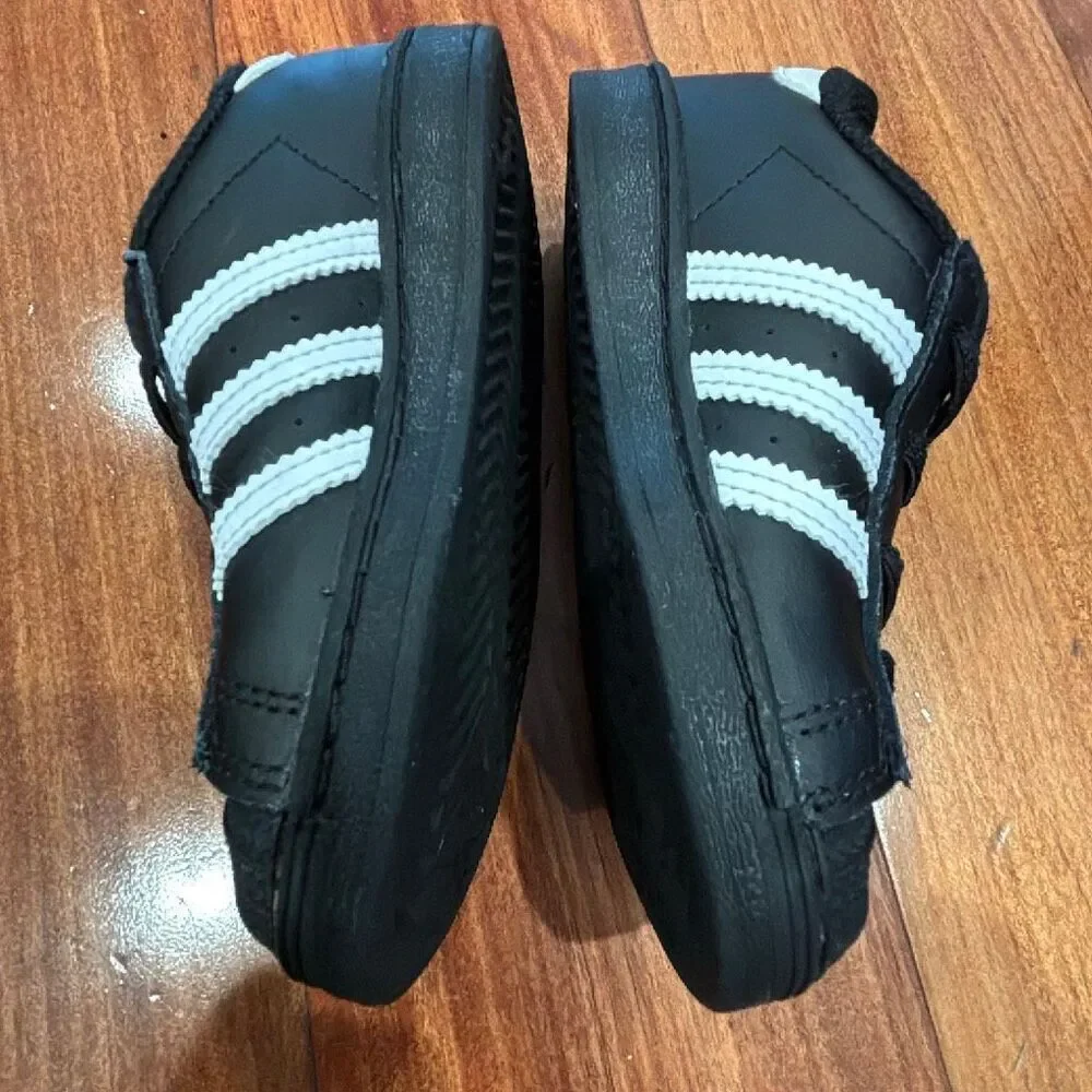 Adidas Superstar Toddler Sneakers “Black/White” — Size 9K